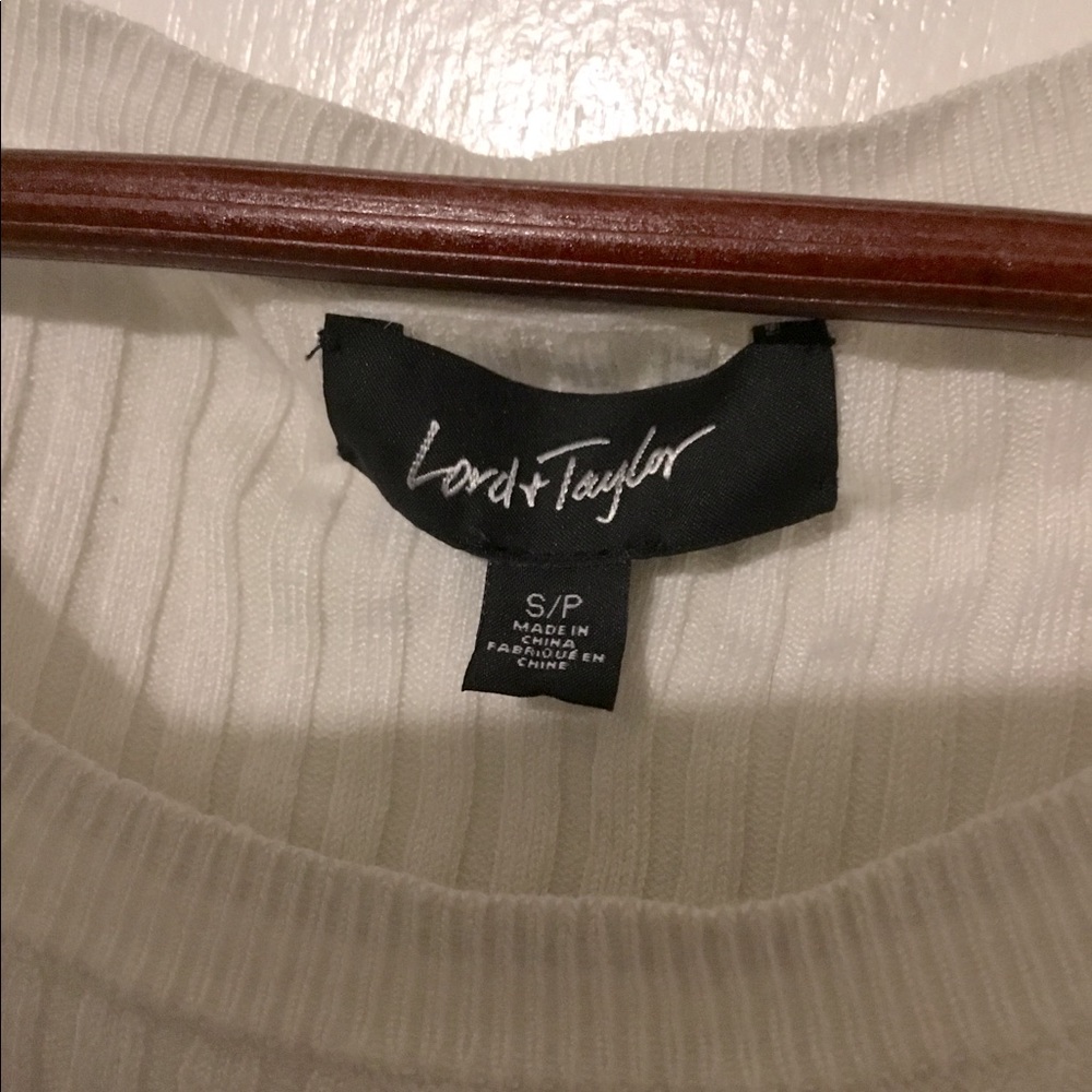Lord and Taylor white sweater material tank top